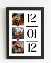 Carregar imagem no visualizador da galeria, Quadro 3 fotos com Data