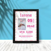 Carregar imagem no visualizador da galeria, Quadro Bebê - Informações Rosa