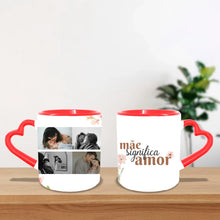 Carregar imagem no visualizador da galeria, Caneca Personalizada 4 fotos | Mãe significa amor