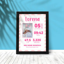 Carregar imagem no visualizador da galeria, Quadro Bebê - Informações Rosa
