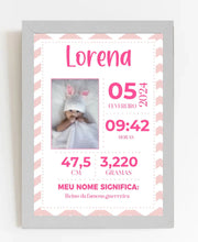 Carregar imagem no visualizador da galeria, Quadro Bebê - Informações Rosa
