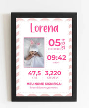Carregar imagem no visualizador da galeria, Quadro Bebê - Informações Rosa

